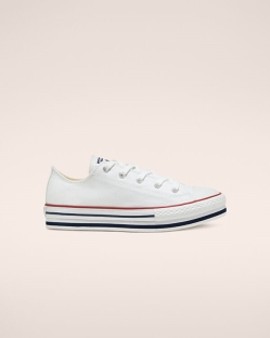 Converse Everyday Chuck Taylor All Star Lány Rövidszárú Fehér/Sötétkék/Sötét/Piros | NRPHVMY-HU